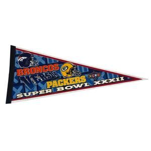 NFL Broncos Packers Vintage 1998 Super Bowl XXXII Football Wincraft Pennant